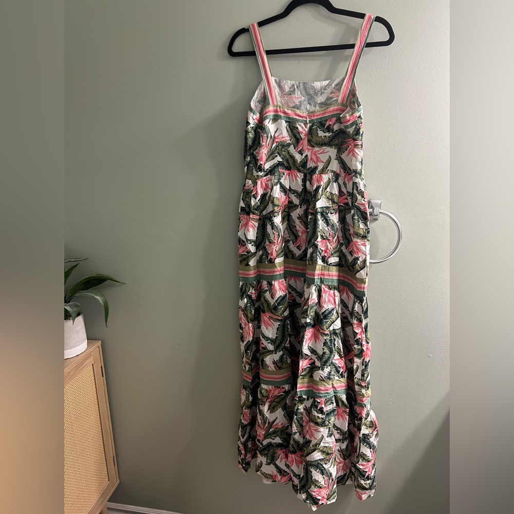 NWT loft floral paradise tiered maxi dress linen - Picture 8 of 8